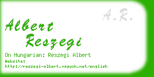 albert reszegi business card